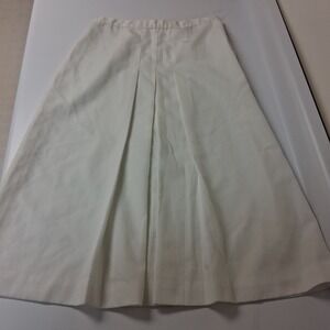 Vintage Bobbie Brooks Ivory Pleated A-Line Skirt USA Early 80s Preppy Classic